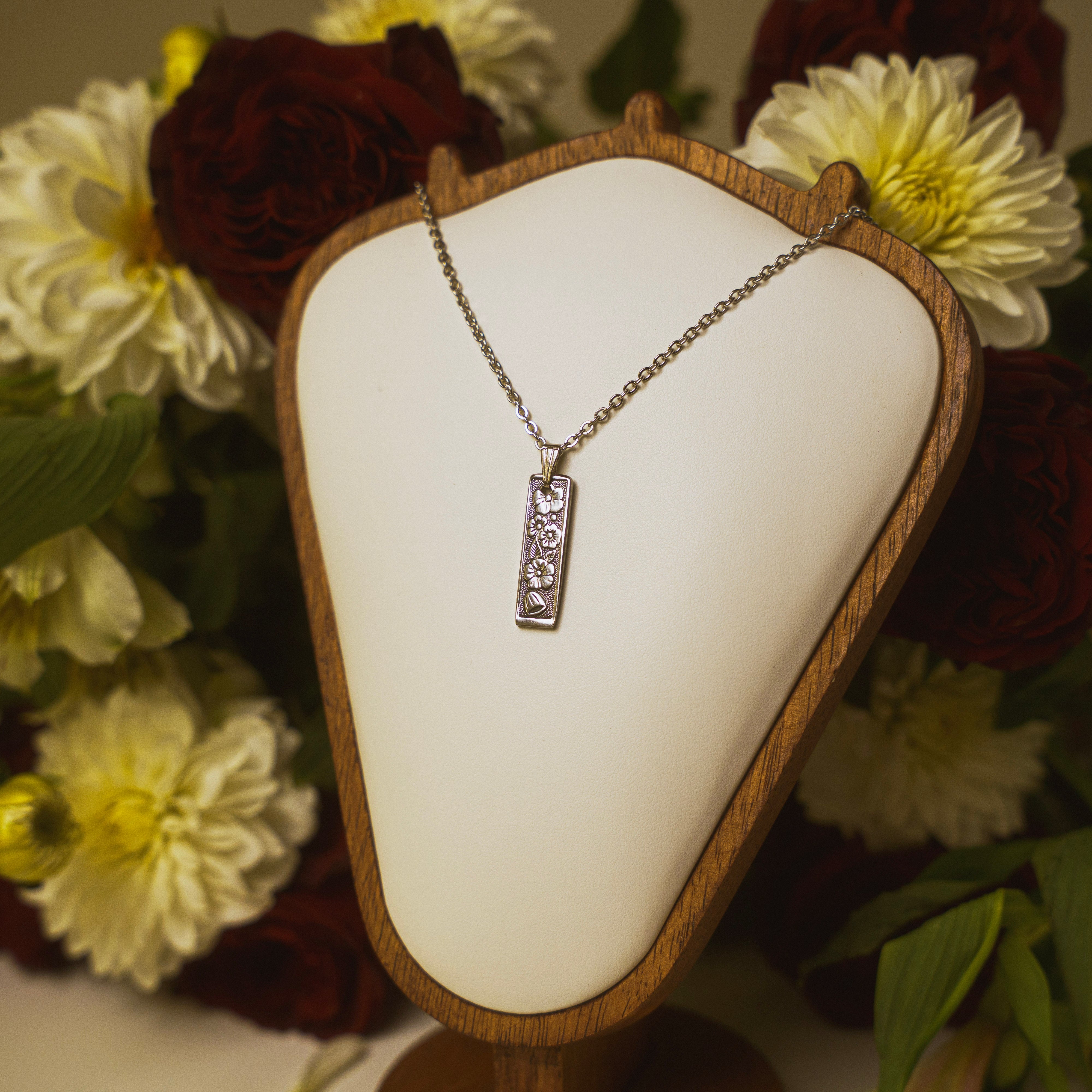 Garden of Eden - Handcrafted Stainless Steel Floral Spoon Pendant RingByJosh