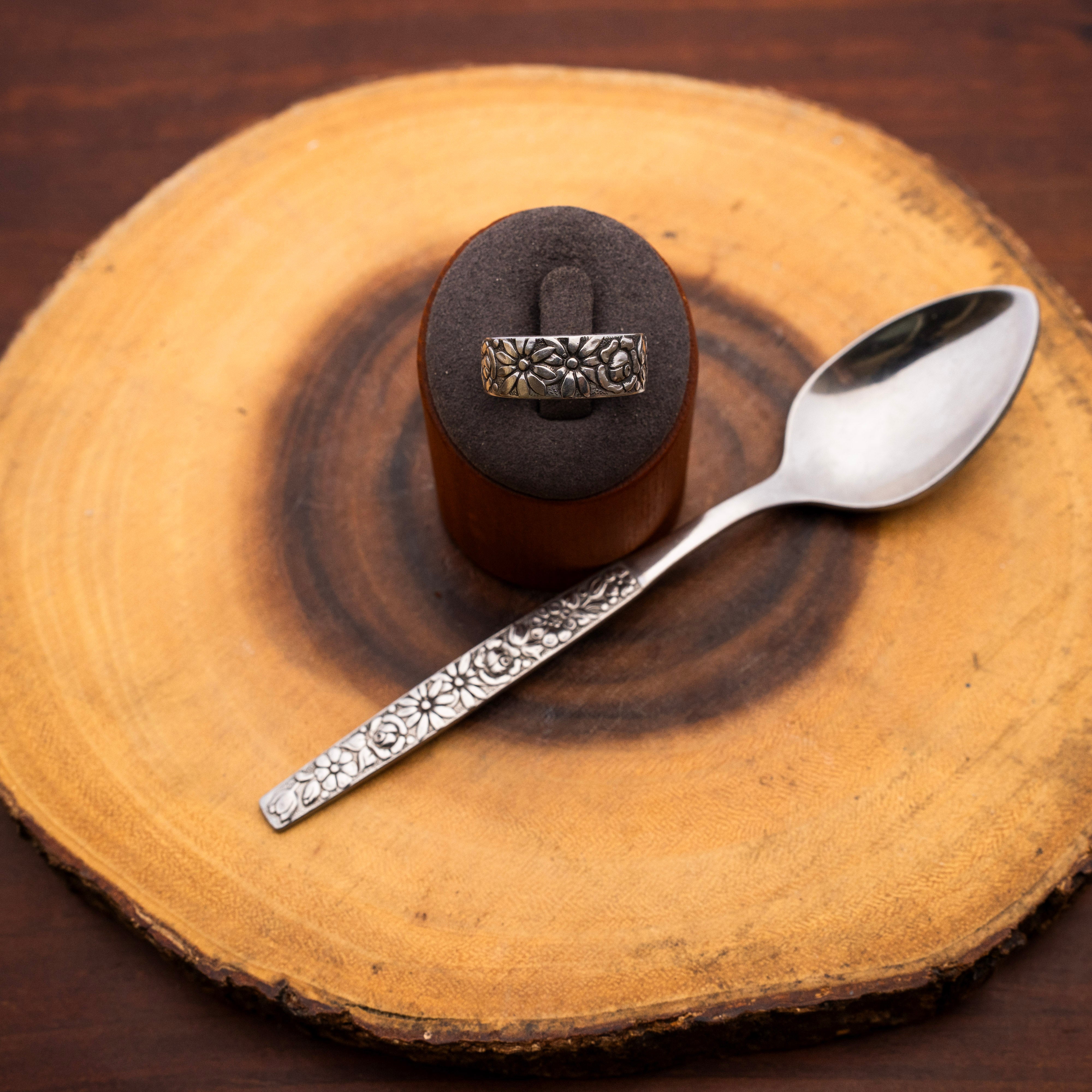 Le Jardin - Handcrafted Stainless Steel Floral Spoon Ring RingByJosh