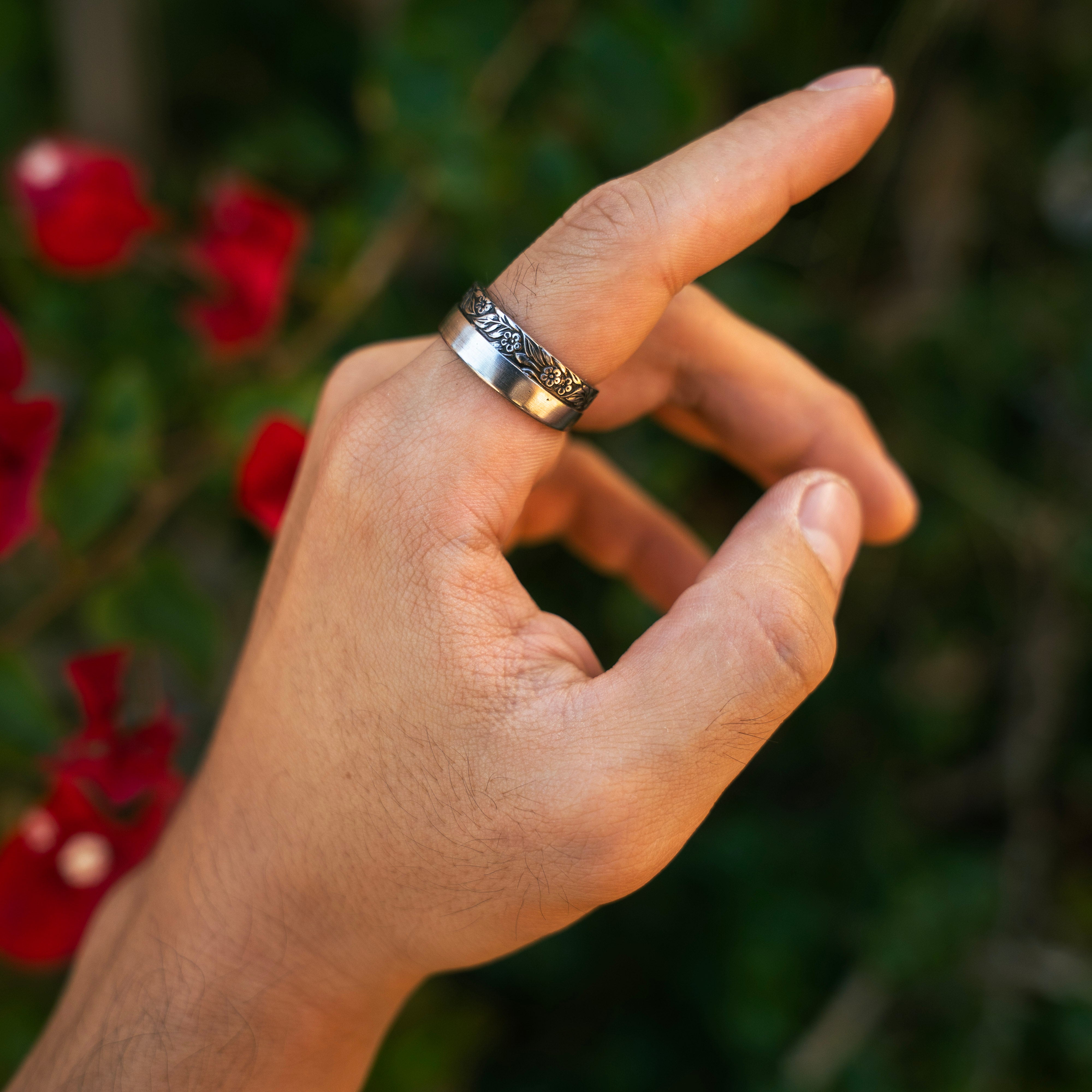 Steel & Bloom - Handcrafted Stainless Steel Floral Spoon Ring RingByJosh