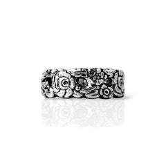 Silver Briar 2 - Handcrafted Stainless Steel Floral Spoon Ring RingByJosh