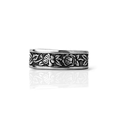 Band of Thorns - Handcrafted Stainless Steel Rose Spoon Ring RingByJosh