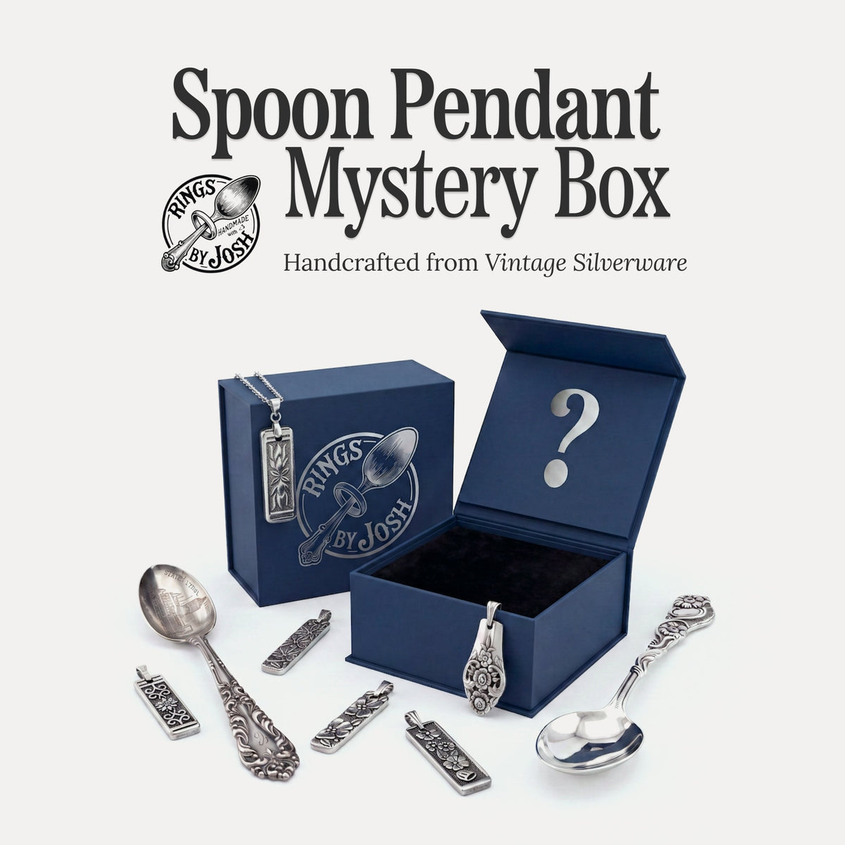 Mystery Spoon Pendant - Vintage Handcrafted Antique Spoon Pendant RingByJosh
