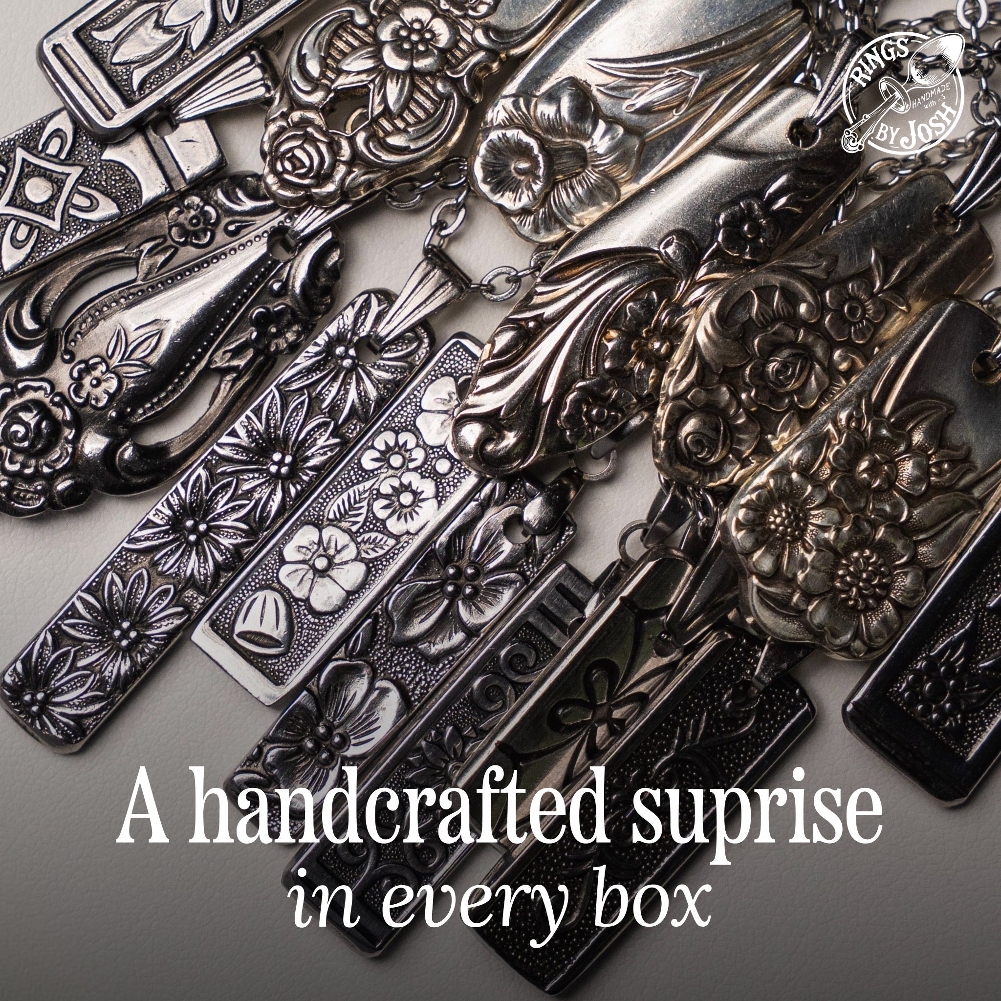 Mystery Spoon Pendant - Vintage Handcrafted Antique Spoon Pendant RingByJosh