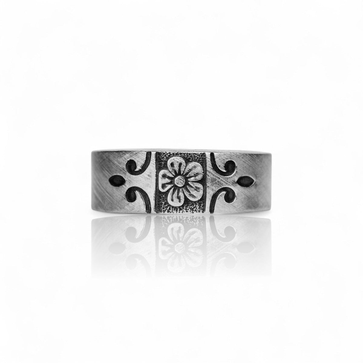 Silver Lei - Handcrafted Stainless Steel Floral Spoon Ring RingByJosh