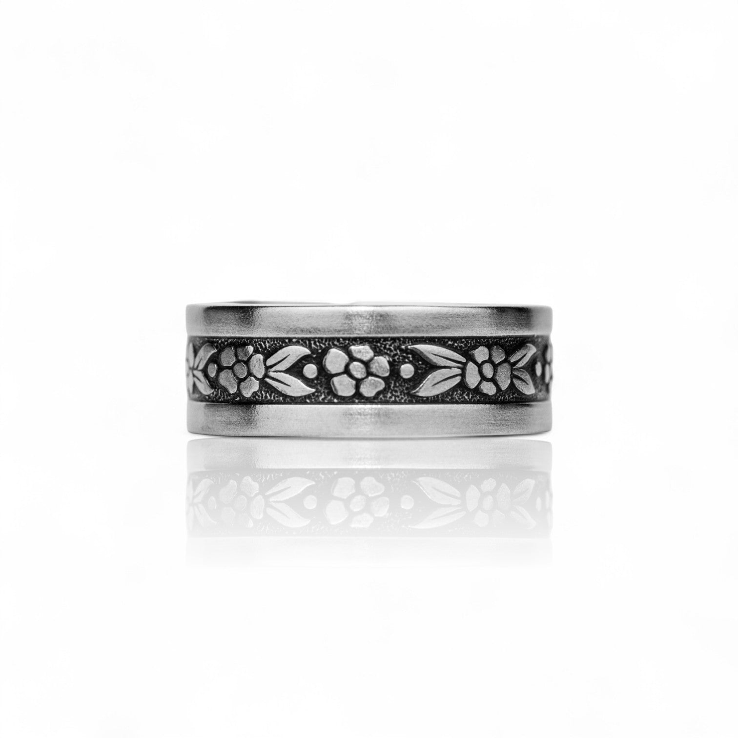 Silver Lei - Handcrafted Stainless Steel Floral Spoon Ring RingByJosh
