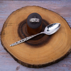 Silver Briar 2 - Handcrafted Stainless Steel Floral Spoon Ring RingByJosh