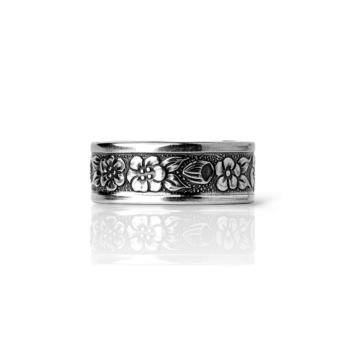 Danielle's Garden - Handcrafted Stainless Steel Floral Spoon Ring RingByJosh