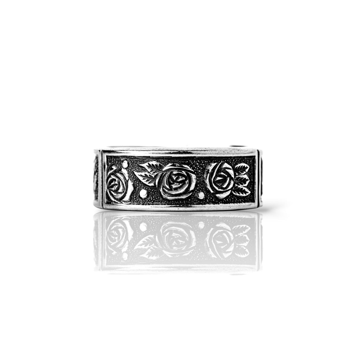 Silver Thorn - Handcrafted Stainless Steel Rose Spoon Ring RingByJosh